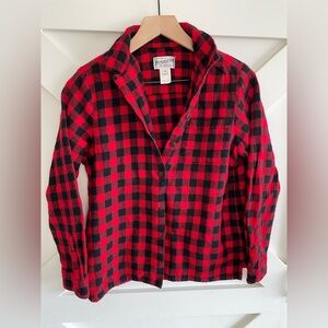 Pendleton Red Black Plaid Flannel Shirt (Medium)